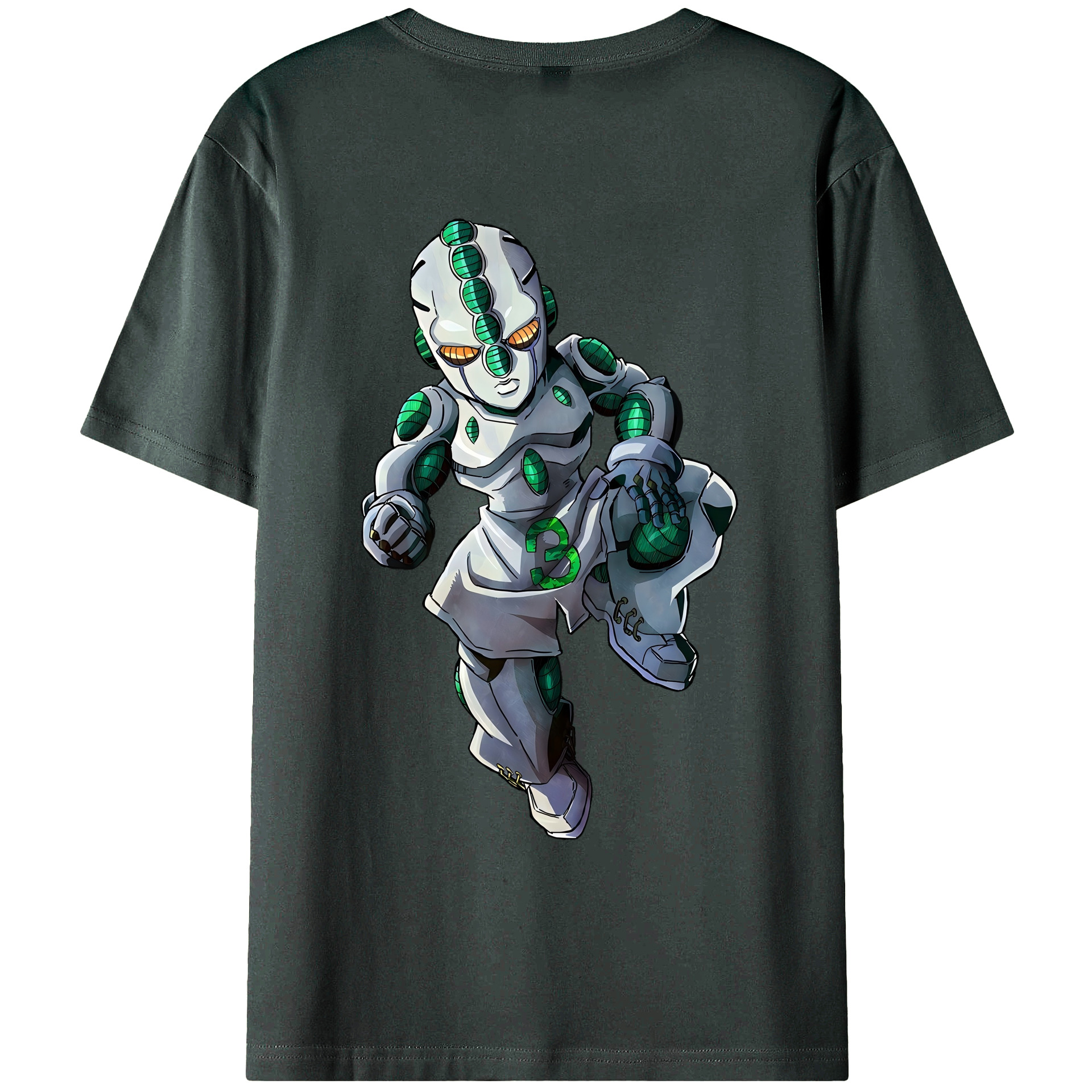 （画像用） ジョジョの奇妙な冒険 広瀨康一 JoJo's Bizarre Adventure Hirose Koichi 綿100％ メンズ半袖Tシャツ（バックプリント） 通気性